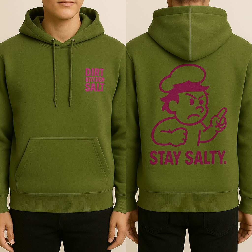 Hoodie: STAY SALTY. (Olive, Magenta)