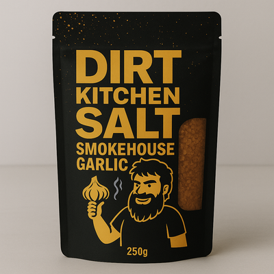 SMOKEHOUSE GARLIC – Knoblauch-Buche-Erle Rauchsalz (250 g) | Dirt Kitchen Salt