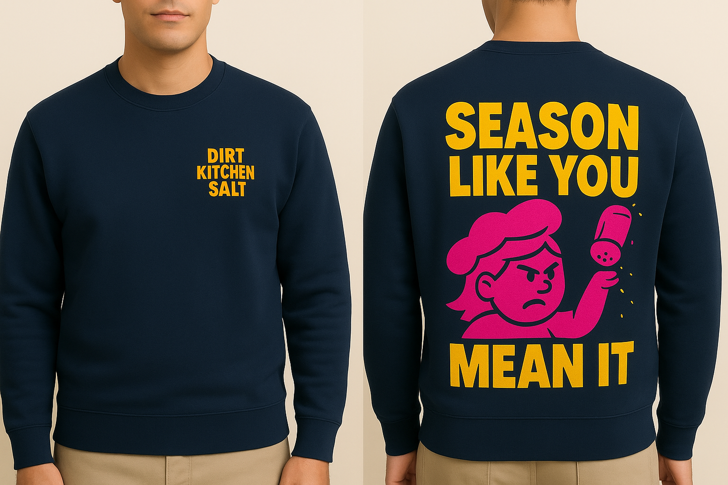 Sweater: SEASON LIKE YOU MEAN IT. (Navy, Orange)