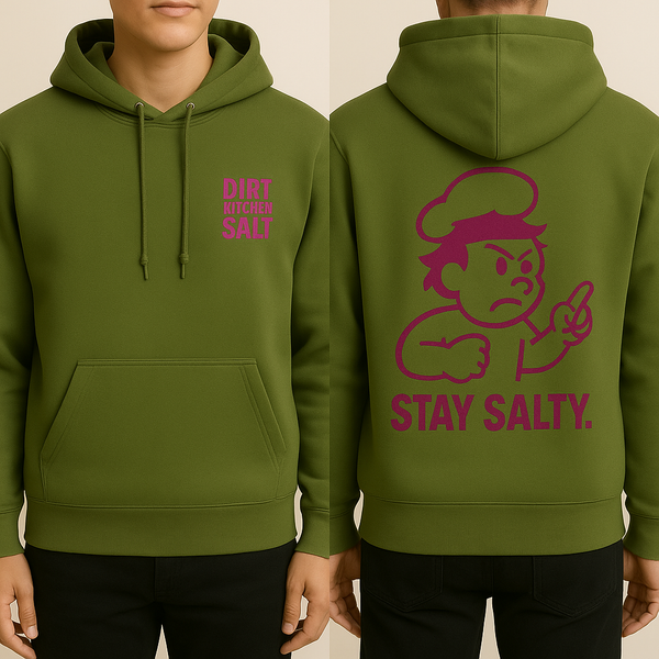 Hoodie: STAY SALTY. (Olive, Magenta)